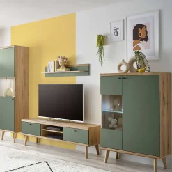 Pharao24 Skandi Wohnzimmermöbel Lora> Wohnwand 300 Cm