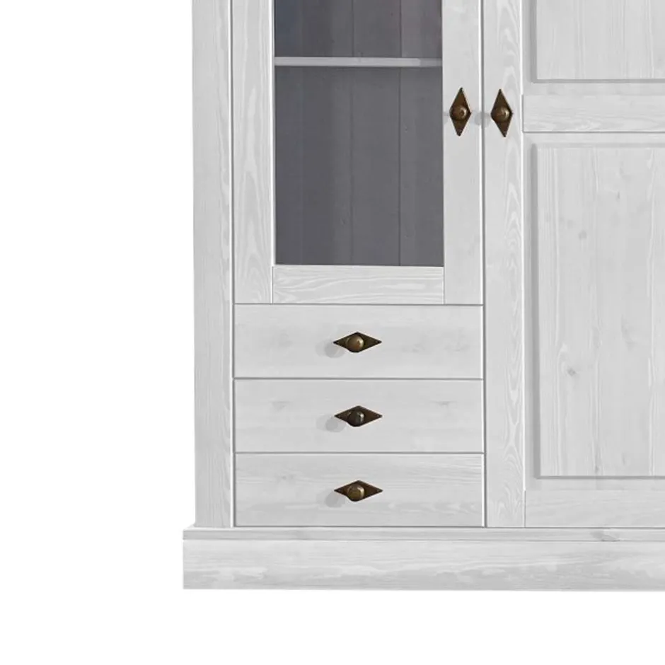 Vitrinenschrank|Wohnzimmervitrinen*Pharao24 Skandinavischer Landhaus Vitrinenschrank Mures