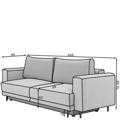 3 Sitzer Sofa|Schlafsofas*Pharao24 Sofa Camona