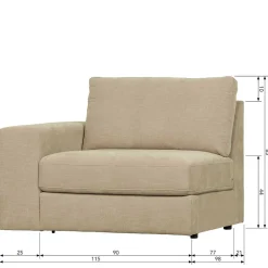 Einzelsofa|Modulsofas*Pharao24 Sofa Element mit Armlehne links Pilamonia