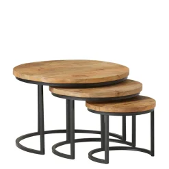 Wohnzimmertisch|Massivholztische*Pharao24 Sofa Tische 3-teilig Mutano