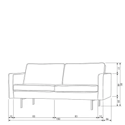 2 Sitzer Sofa*Pharao24 Sofa Vanillin
