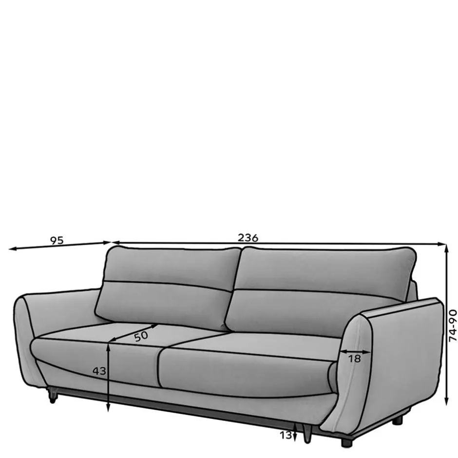 3 Sitzer Sofa|Schlafsofas*Pharao24 Sofa Velverana