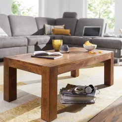 Wohnzimmertisch|Massivholztische*Pharao24 Sofatisch Holz Braun Arendal