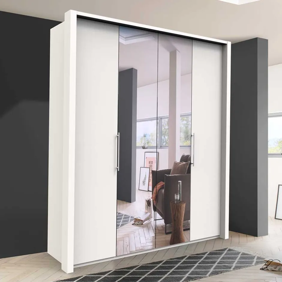 Jugendkleiderschrank*Pharao24 Spiegel Falttürenschrank Emiliano