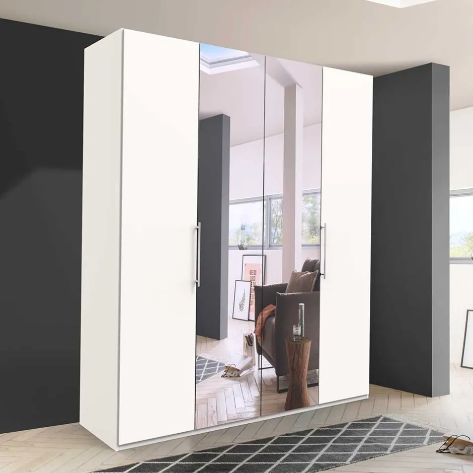 Jugendkleiderschrank*Pharao24 Spiegel Falttürenschrank Emiliano