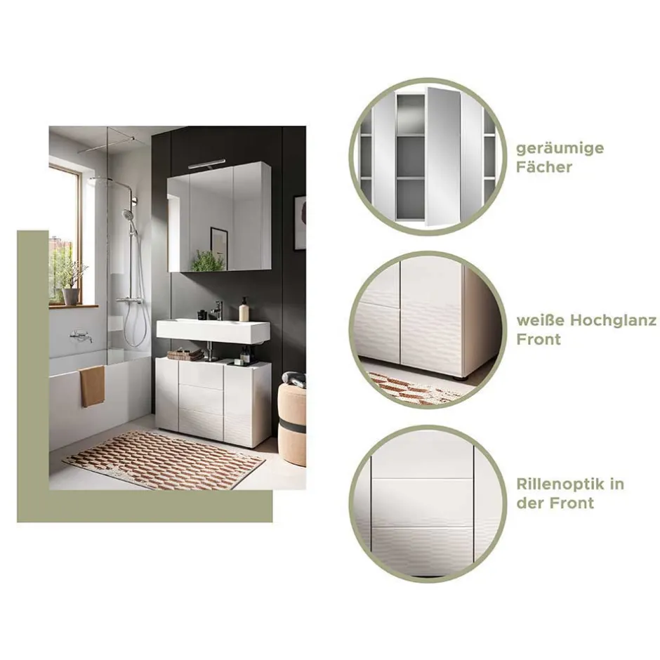 Badezimmerschränke|Spiegelschränke*Pharao24 Spiegelschrank Adeass