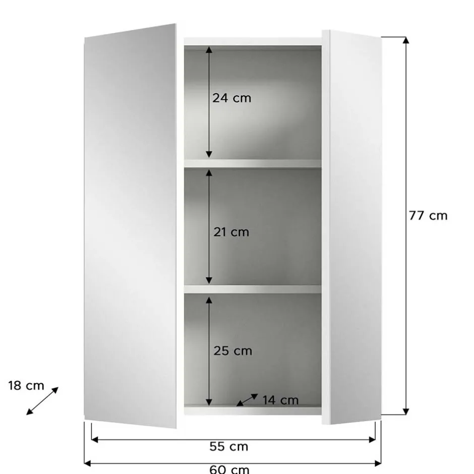 Badezimmerschränke|Spiegelschränke*Pharao24 Spiegelschrank Adeass