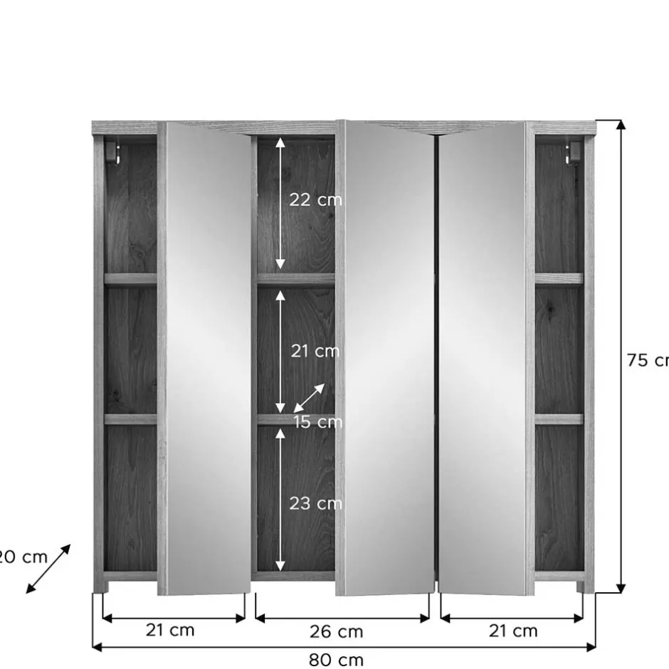 Spiegelschränke|Badezimmerschränke*Pharao24 Spiegelschrank Bad Estate