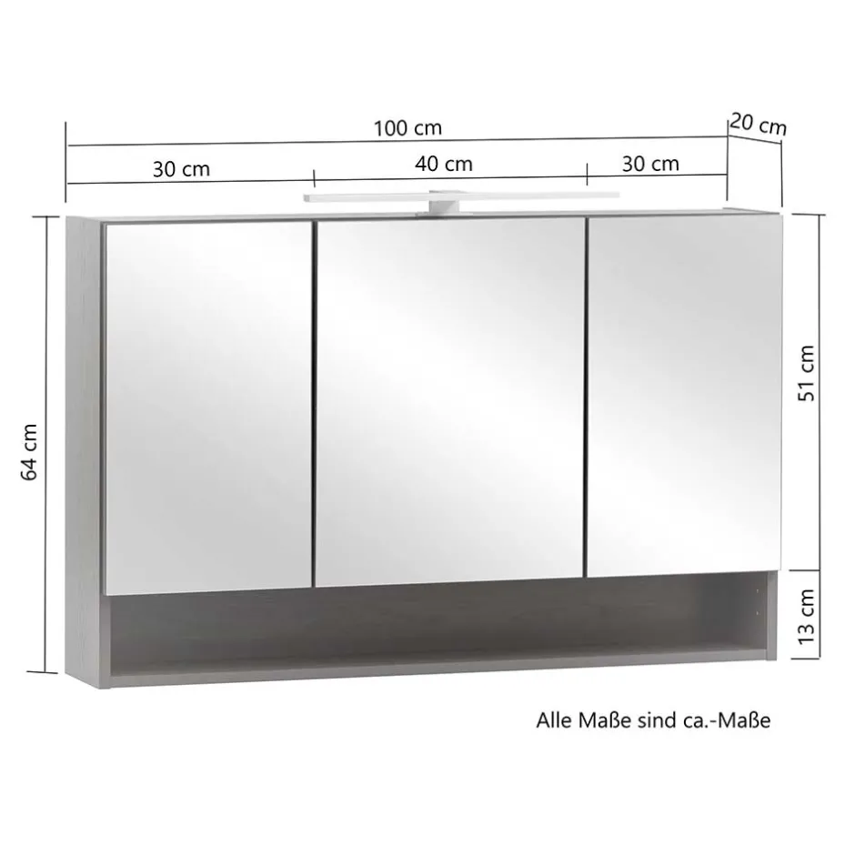 Pharao24 Spiegelschrank Landhaus Vressa> Badezimmerschränke|Spiegelschränke