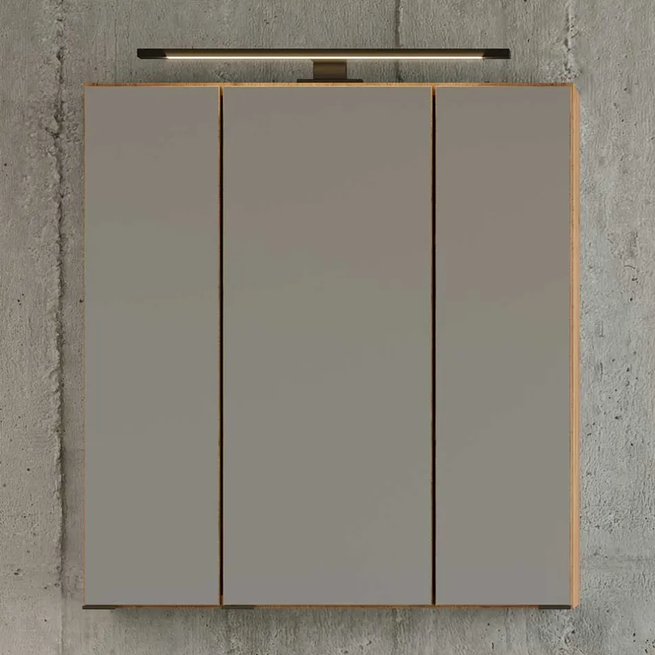 Pharao24 Spiegelschrank mit LED Longos> Badezimmerschränke|Spiegelschränke