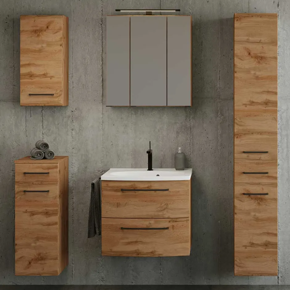 Pharao24 Spiegelschrank mit LED Longos> Badezimmerschränke|Spiegelschränke