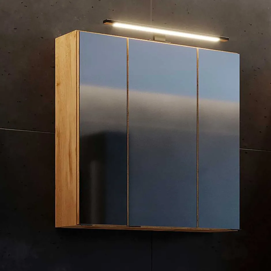 Pharao24 Spiegelschrank mit LED Longos> Badezimmerschränke|Spiegelschränke