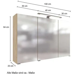 Pharao24 Spiegelschrank mit LED Longos><noscript><img width=