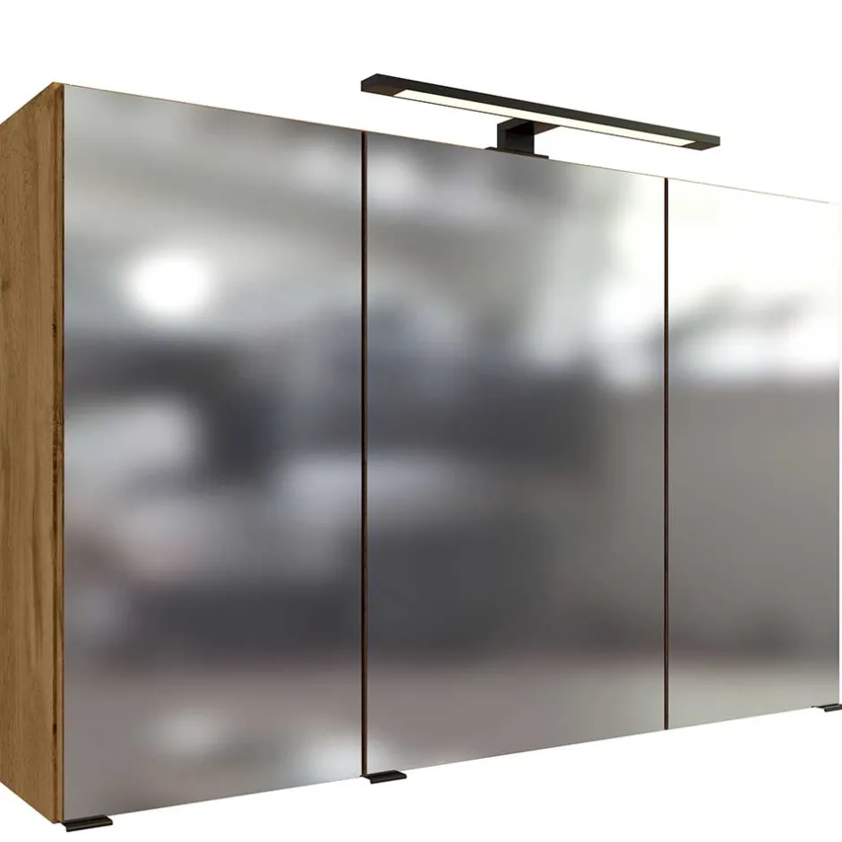 Pharao24 Spiegelschrank mit LED Longos> Badezimmerschränke|Spiegelschränke