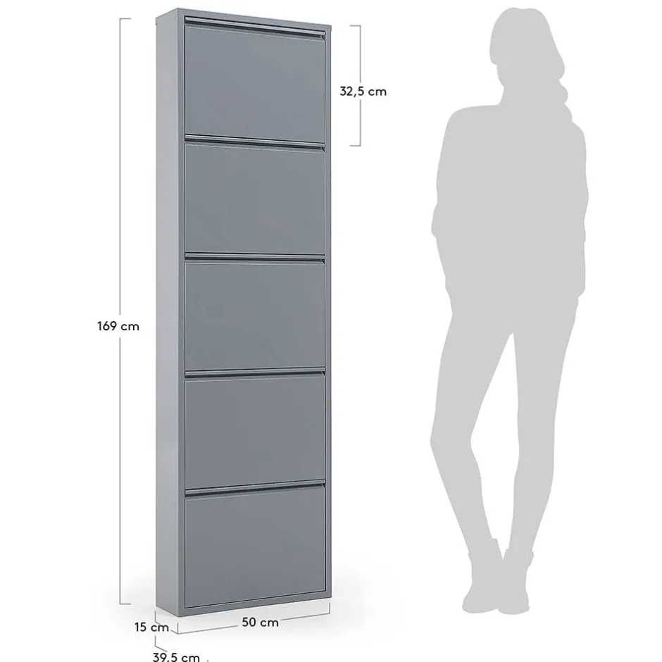 Schuhschränke|Schuhkipper*Pharao24 Stahl Schuhschrank Lasewood