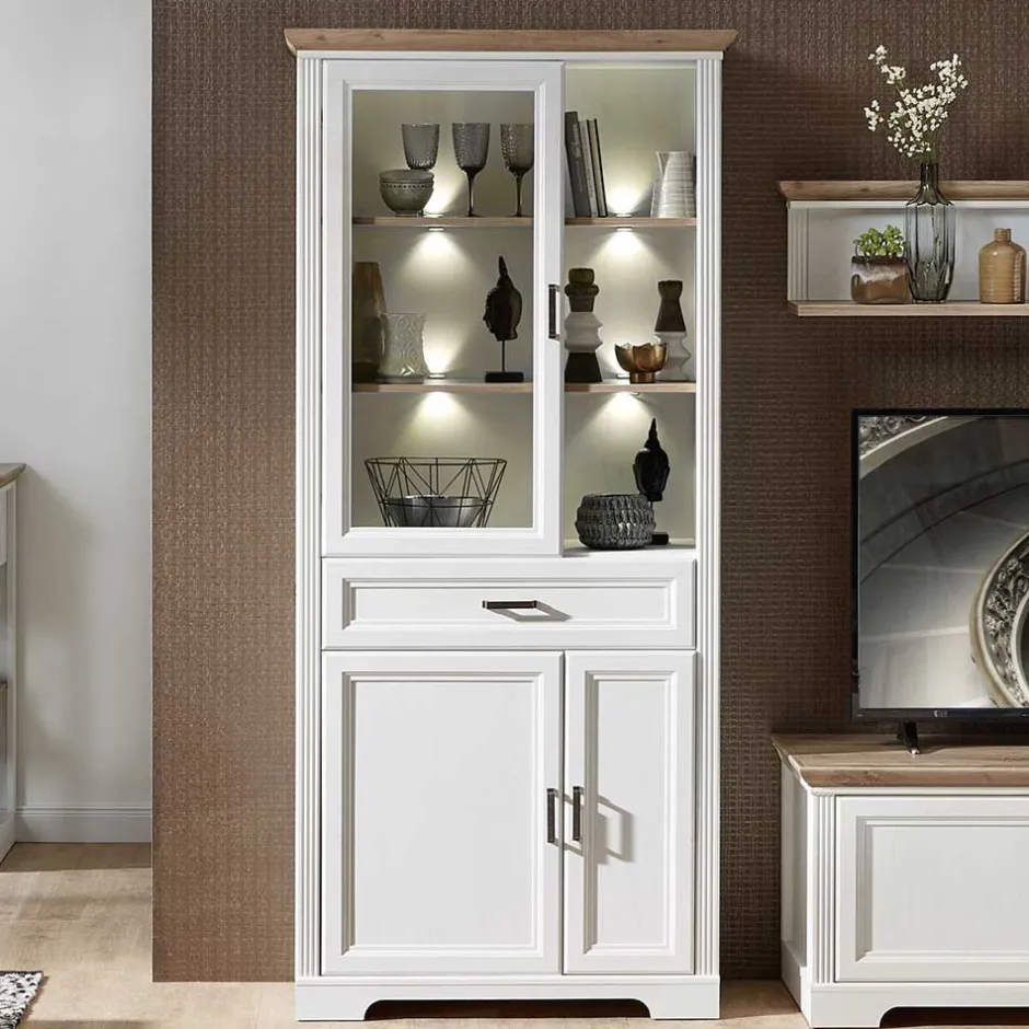 Pharao24 Standvitrine Vronata> Vitrinenschrank|Büchervitrinen