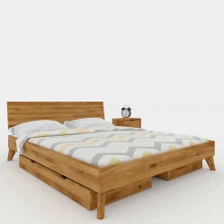 Doppelbetten|Massivholzbetten*Pharao24 Stauraum Holzbett Vinial