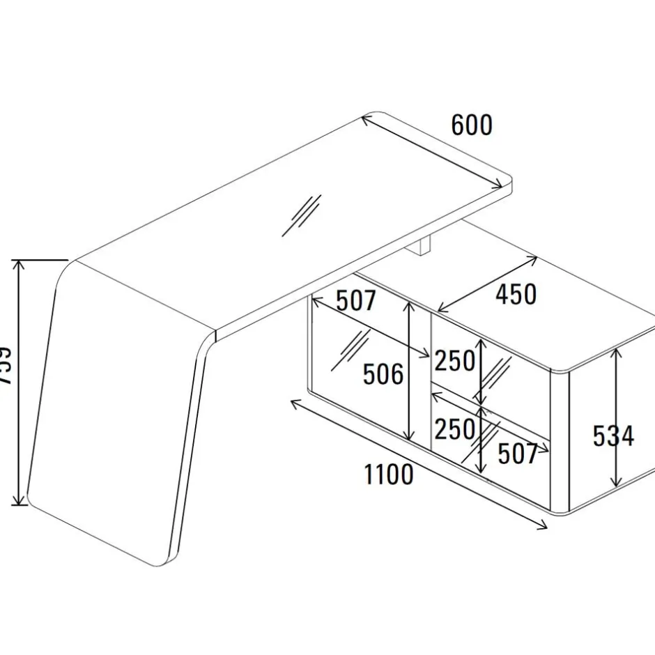 Schreibtische|Computertische*Pharao24 Stauraum Schreibtisch Mariebell