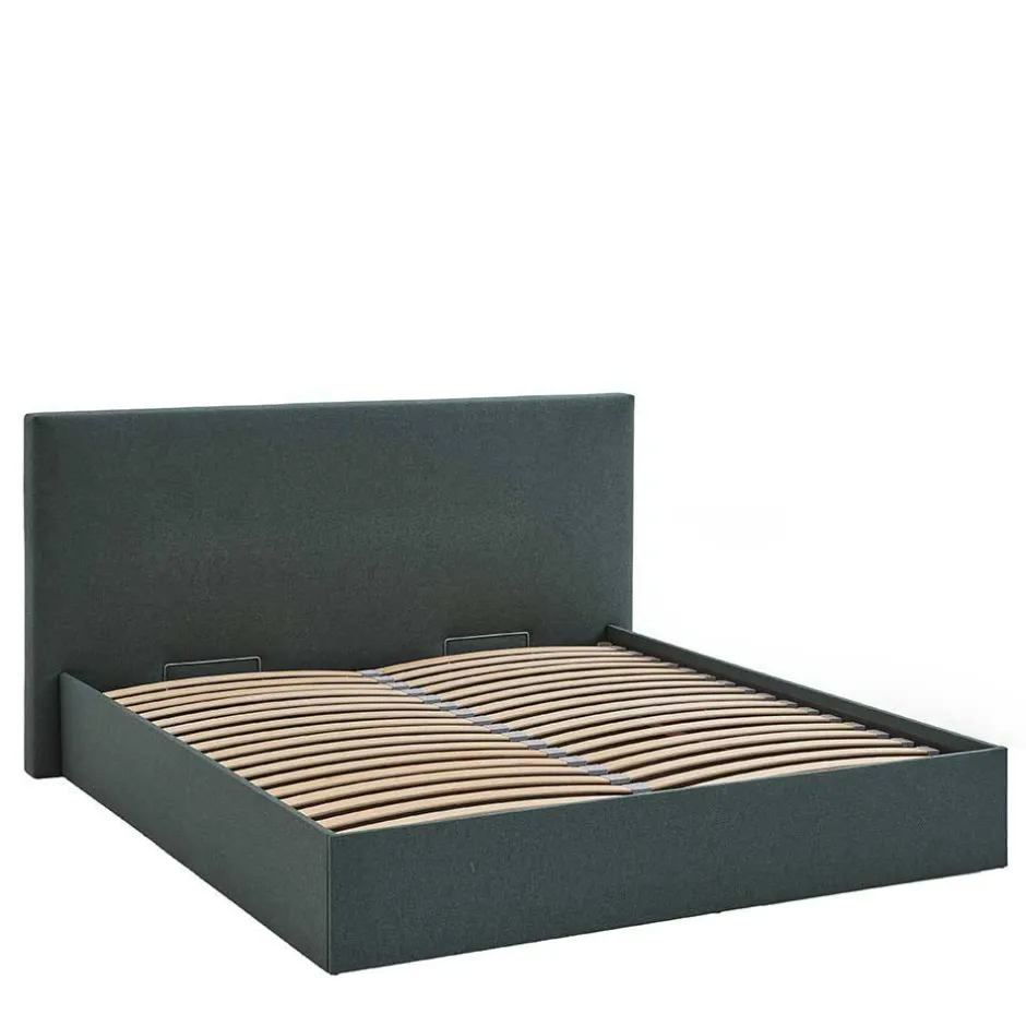 Pharao24 Stauraumbett Dunkelgrün 140x200 cm Florynn> Funktionsbetten|Schubkastenbetten