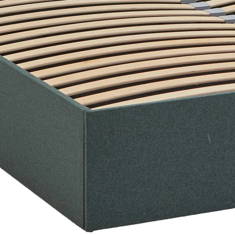 Pharao24 Stauraumbett Dunkelgrün 140x200 cm Florynn> Funktionsbetten|Schubkastenbetten