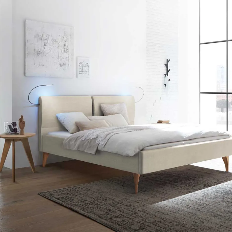 Doppelbetten|Polsterbetten*Pharao24 Stoffbett Beige Laan