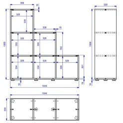 Raumteiler|Bücherregale*Pharao24 Stufenregal Bernice