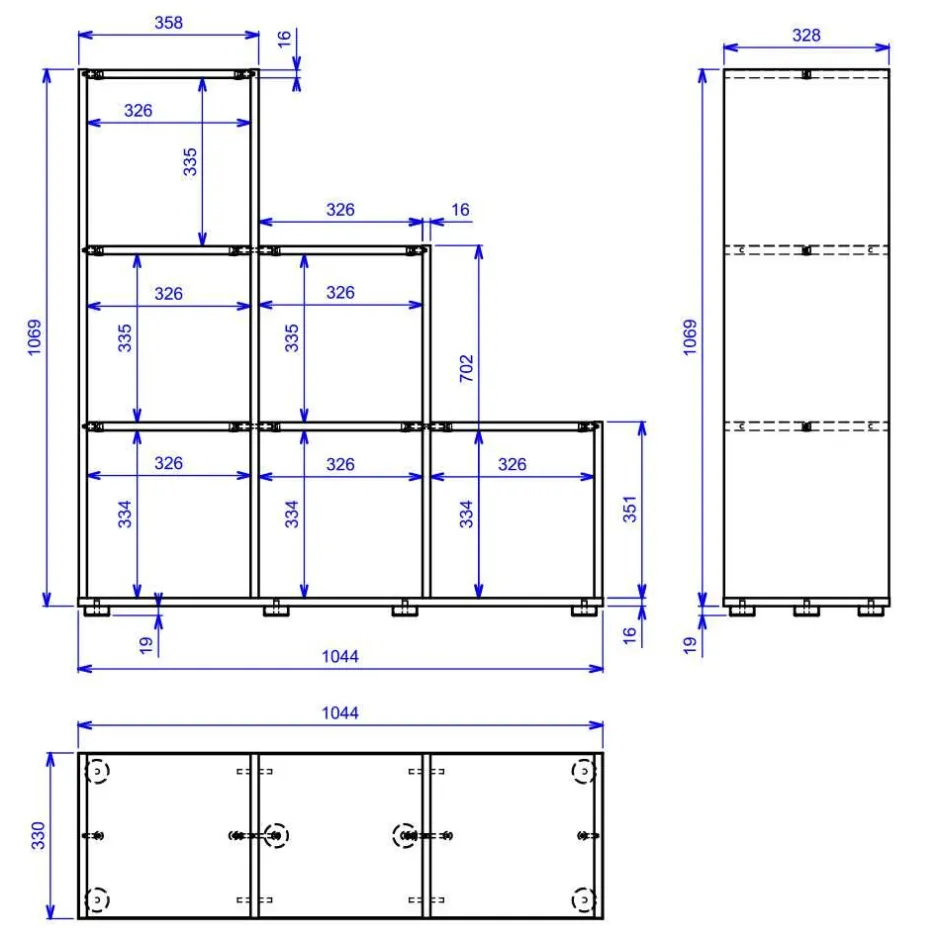 Raumteiler|Bücherregale*Pharao24 Stufenregal Bernice