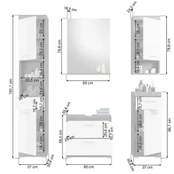 Pharao24 5-teiliges Badezimmermöbel Set Hayoran><noscript><img width=