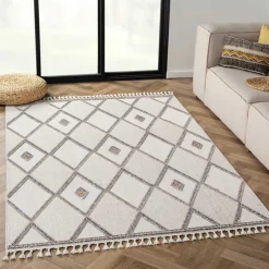 Teppiche*Pharao24 Teppich Beige und Weiß Abbie