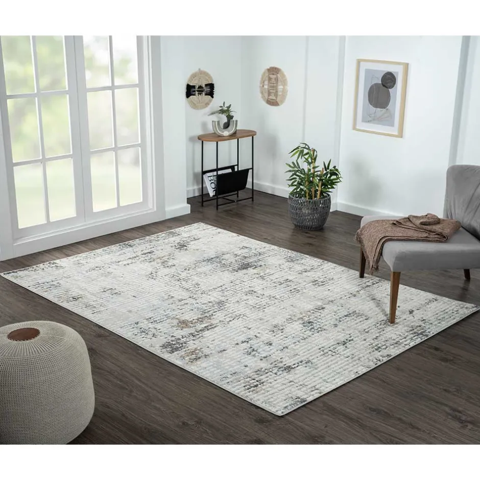 Pharao24 Teppich Hellgrau Creme Symo> Teppiche