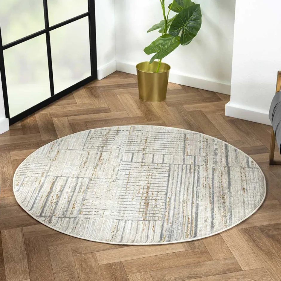 Teppiche*Pharao24 Teppich rund Kurzflor Tyri