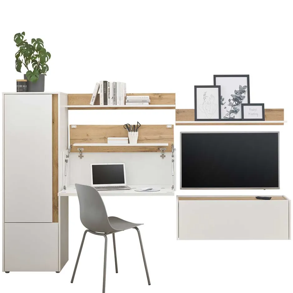 Moderne Wohnwände|Wohnwand 250 Cm*Pharao24 Tiny Office Möbel Rascian