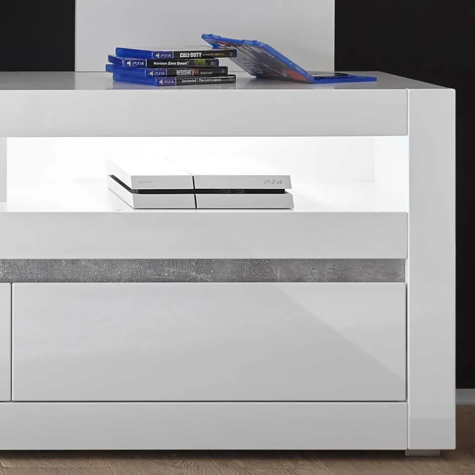 Moderne Wohnwände|Hochglanz Wohnwände*Pharao24 TV Board und Regal Novinza