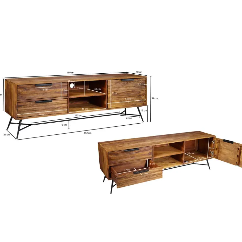 Massivholz Tv Möbel*Pharao24 TV Lowboard Felias