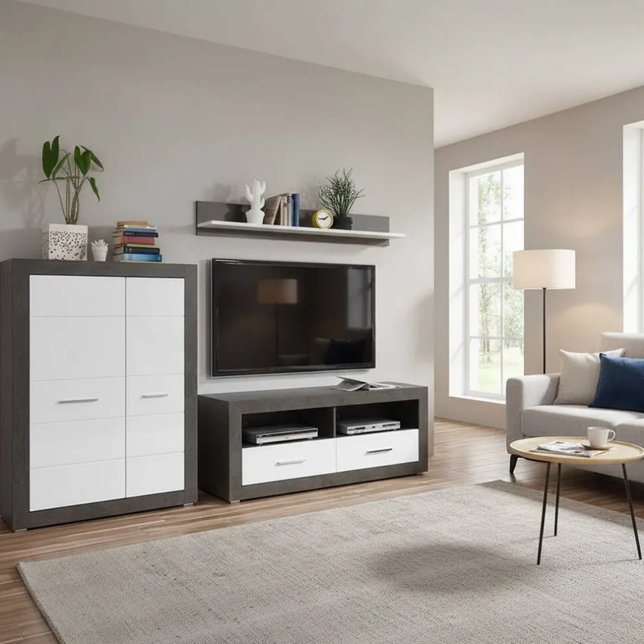 Moderne Wohnwände|Wohnwand 250 Cm*Pharao24 TV Wohnwand Jains