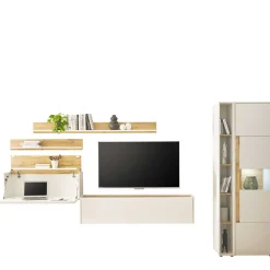 Wohnwand 300 Cm|Moderne Wohnwände*Pharao24 TV Wohnwand mit Schreibtisch Rascian