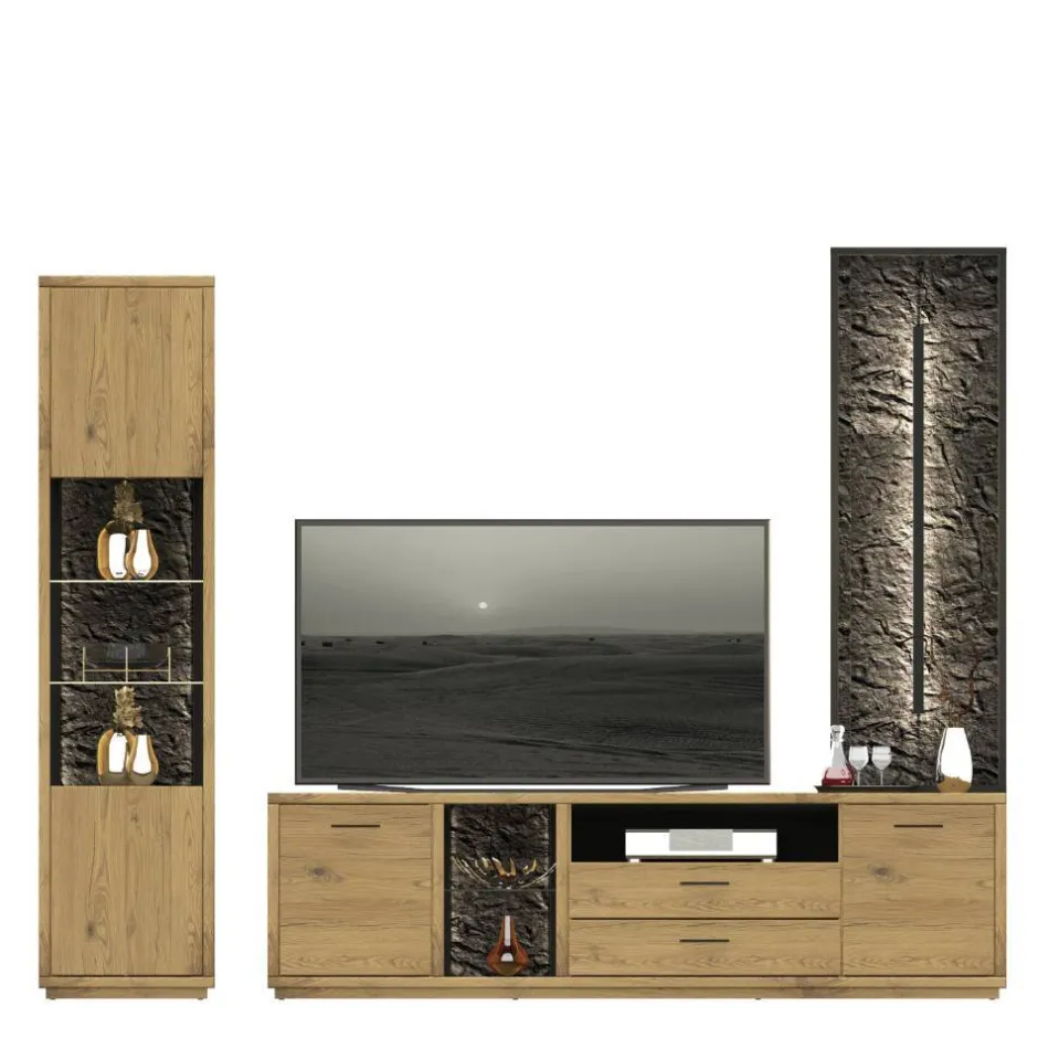 Pharao24 TV Wohnwand Ostoro> Moderne Wohnwände|Massivholz Wohnwände