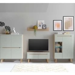 Wohnwand 300 Cm*Pharao24 TV Wohnwand Skandi Stil Casmas