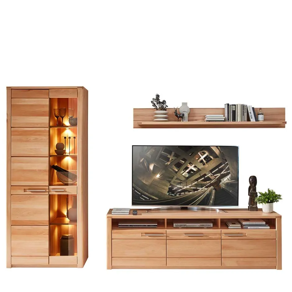 Moderne Wohnwände|Massivholz Wohnwände*Pharao24 TV Wohnwand teilmassiv Dressed