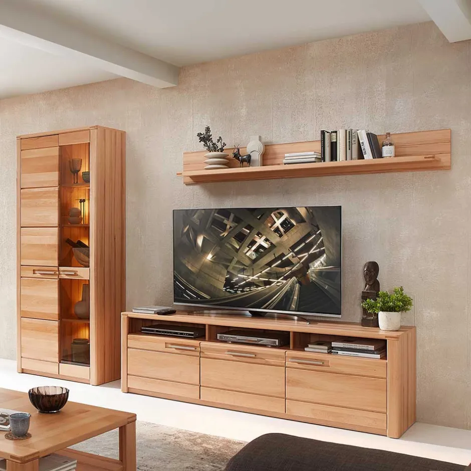 Moderne Wohnwände|Massivholz Wohnwände*Pharao24 TV Wohnwand teilmassiv Dressed