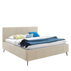 Pharao24 Velours Polsterbett Beige Sonna> Doppelbetten|Funktionsbetten