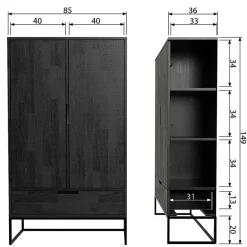 Wohnzimmervitrinen|Hochkommoden*Pharao24 Vertiko Schrank Emritalo