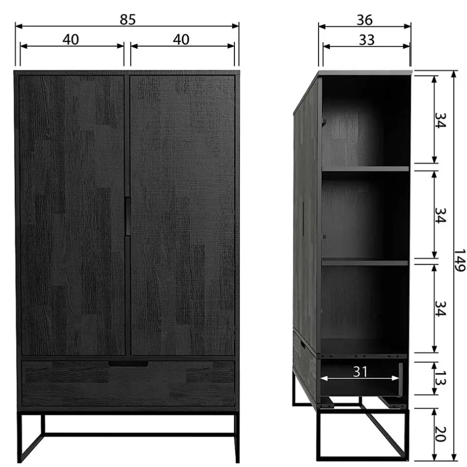 Wohnzimmervitrinen|Hochkommoden*Pharao24 Vertiko Schrank Emritalo