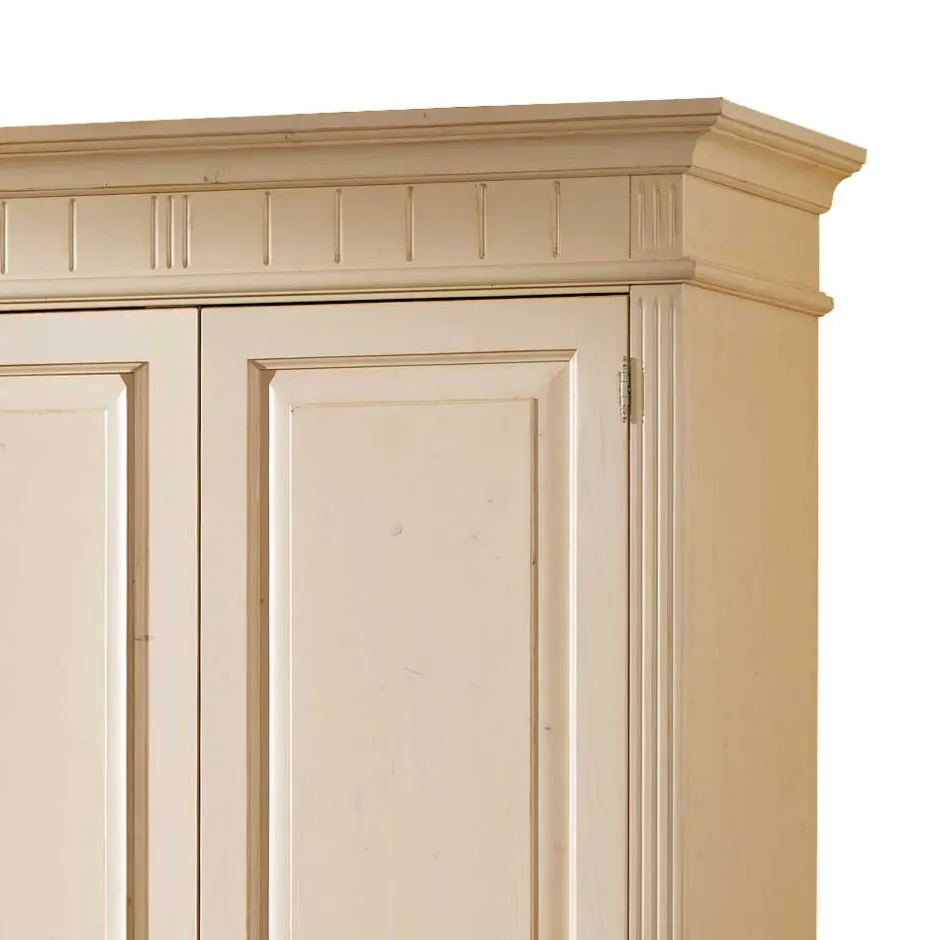 Massivholzmöbel|Drehtürenschränke*Pharao24 Vintage Landhaus Kleiderschrank Rinenia