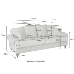 Polstermöbel|Wohnzimmercouch*Pharao24 Vintage Look Sofa Mallorca