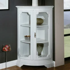 Wohnzimmerschrank|Stauraumvitrinen*Pharao24 Vintage Stil Eckvitrine Giralva