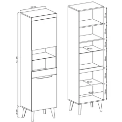 Wohnzimmerschrank|Vitrinenschrank*Pharao24 Vitrine Tomya