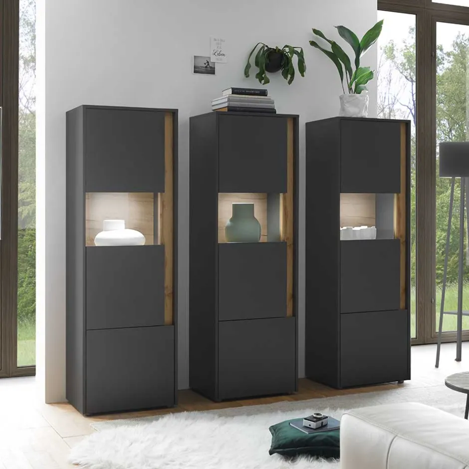 Moderne Wohnwände*Pharao24 Vitrinen Set Uzniana