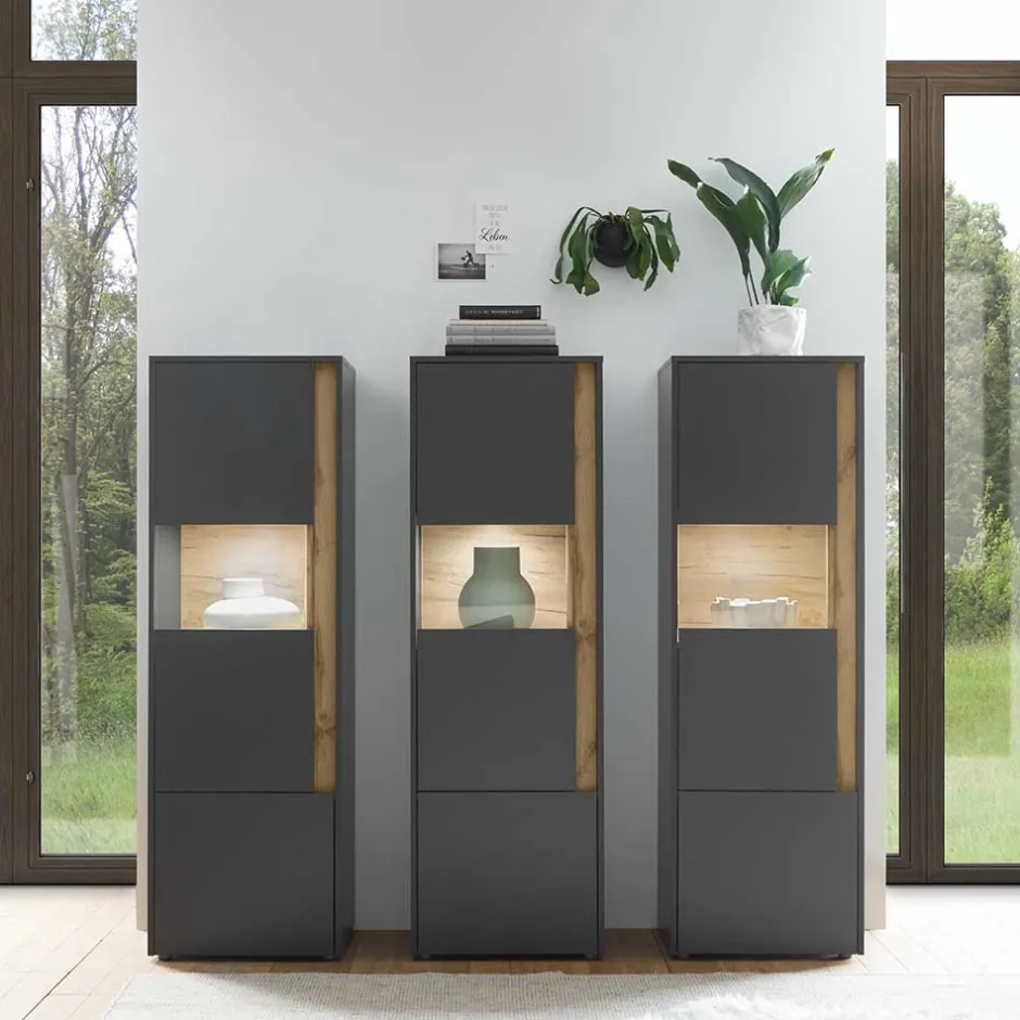 Moderne Wohnwände*Pharao24 Vitrinen Set Uzniana